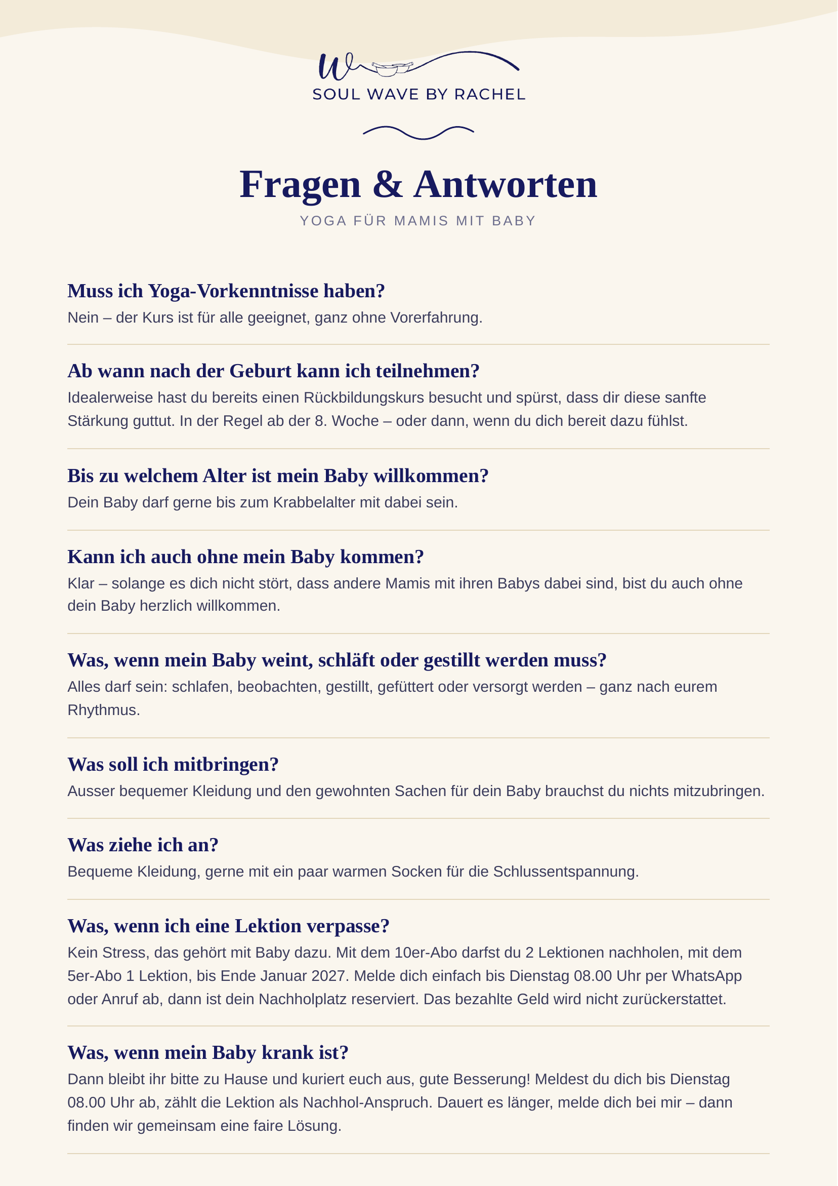 Yoga für Mamis mit Baby – Fragen und Antworten